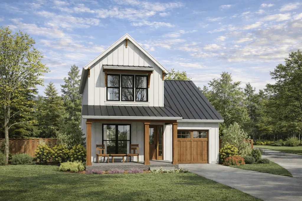 Modern farmhouse plan at Oberon Preserve