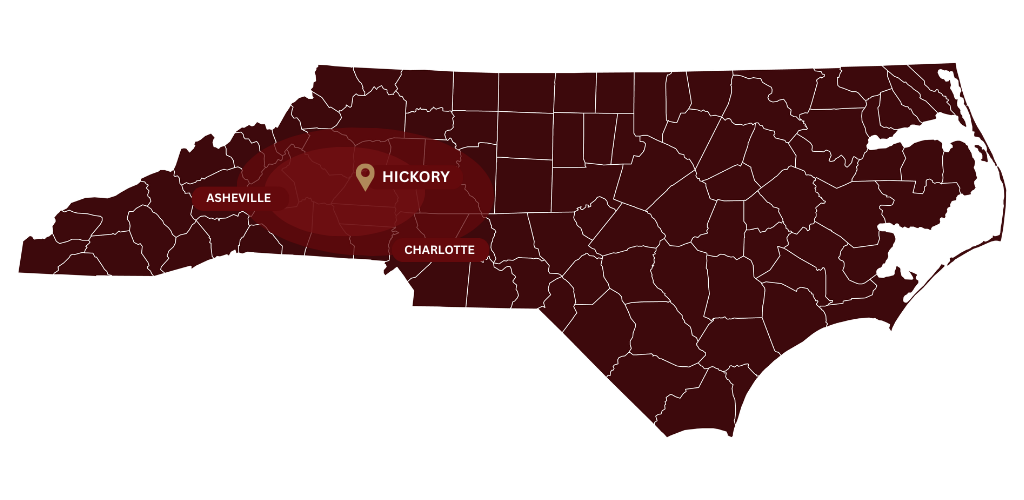 North Carolina service area map