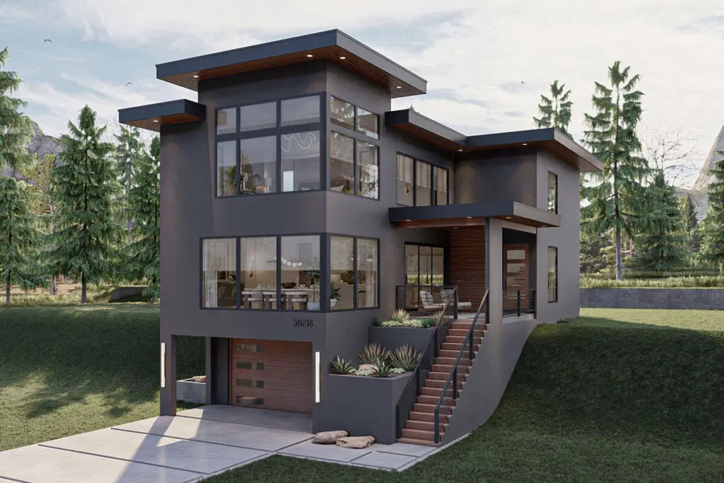 Modern home plan at Oberon Preserve